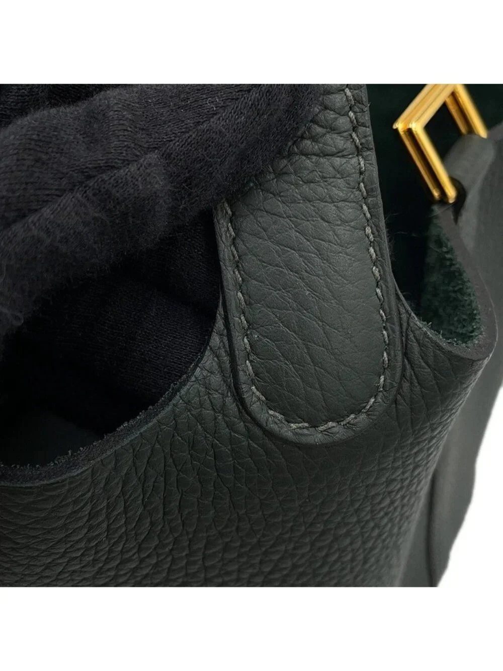 Hermes Handbag Picotin Lock PM Vert Mangrove Gold Taurillon Clemence Tote Bag